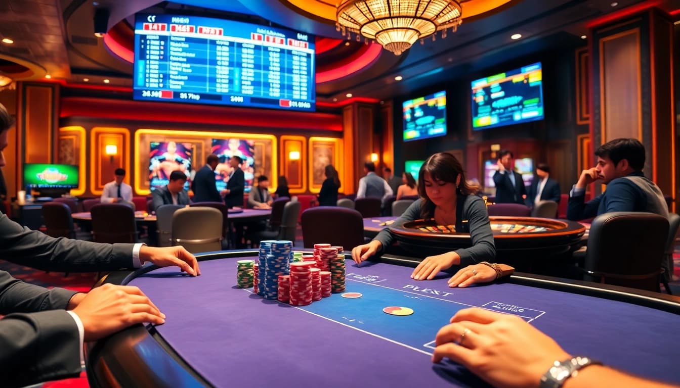 Engaging poker scene at https://99okwin.live showcasing dynamic gameplay and betting excitement.