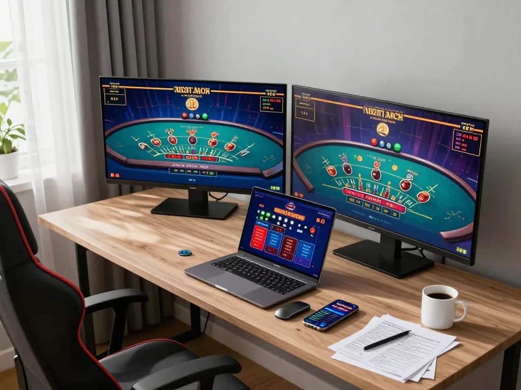 Experience strategic online gambling with xo888 at a dynamic gaming setup showcasing live blackjack.