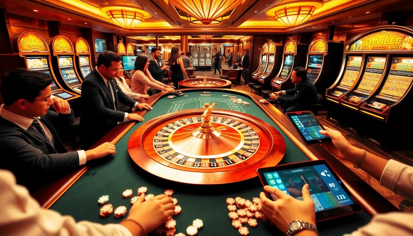 Experience thrilling gameplay at THABET casino with link vào thabet showcased on vibrant gaming tables.