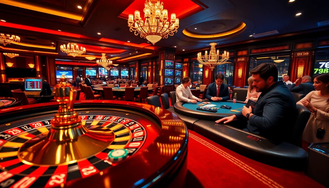 Experience the excitement at 789bet.one with a vibrant casino atmosphere filled with players and games.