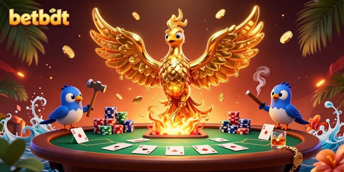 Experience winning moments at betbdt with a thrilling 3D casino scene featuring poker elements.