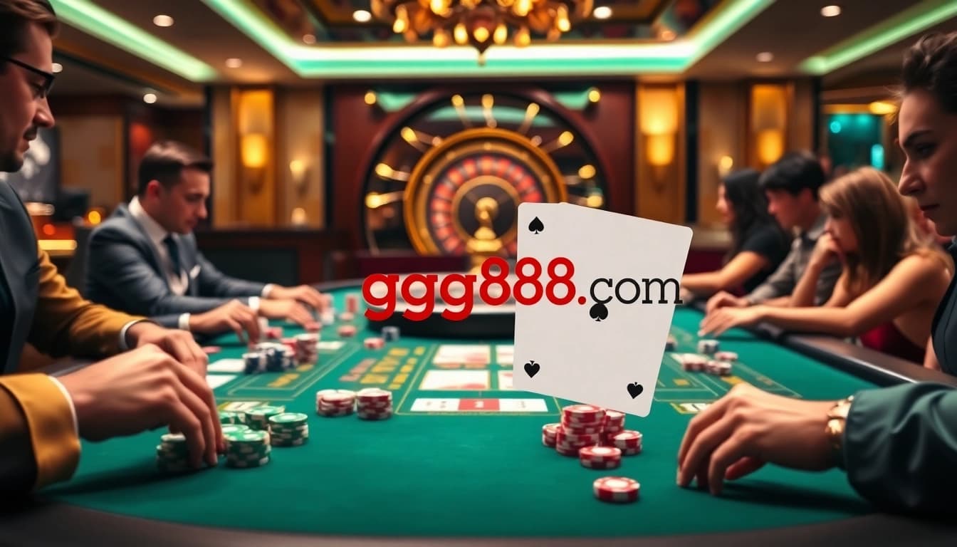 Experience winning thrills at gg88.com with premium casino tables and vibrant poker chips.