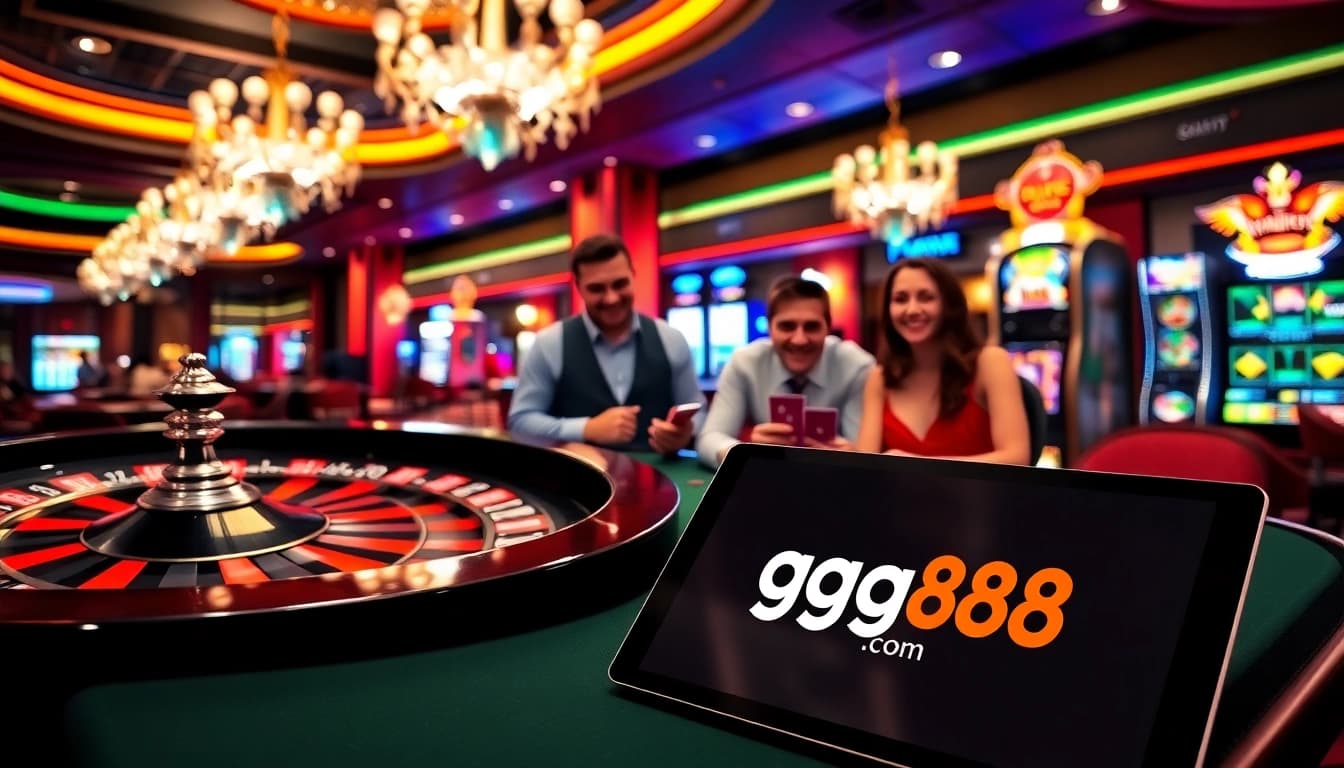 Engaging table games at gg88 com, showcasing players in a vibrant casino atmosphere.