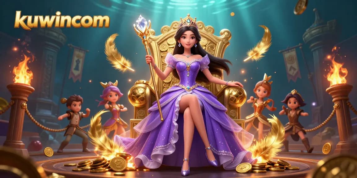 Experience the excitement of kuwincom with an enchanting casino illustration showcasing glamour and gambling vibes.