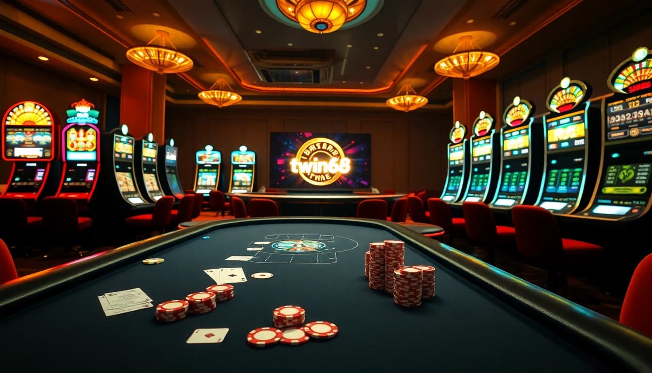 Engage in thrilling poker at https://twin68.world/ with an exciting casino atmosphere full of vibrant gaming elements.
