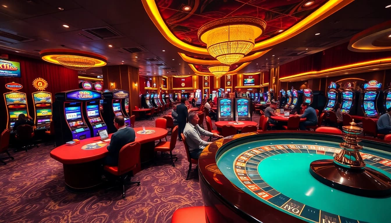 Players enjoying a vibrant gaming experience at TG88's stylish casino.