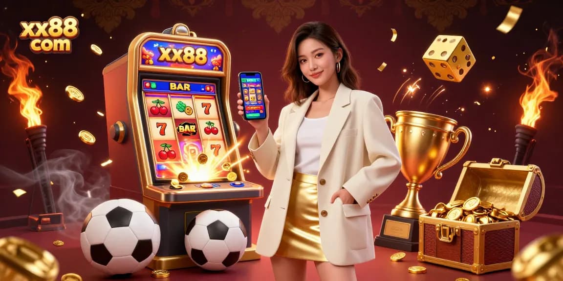 Experience the thrill of betting at xx88 com with a vibrant illustration showcasing sports and casino elements.