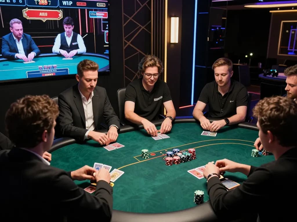 123B online casino players engaging in a thrilling poker game with live dealer.