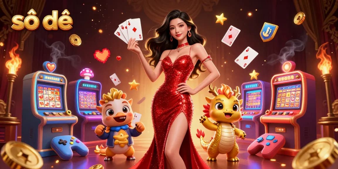 Engaging scene showcasing the dynamic atmosphere of số đề lottery gaming with an Asian woman and dragon mascot.