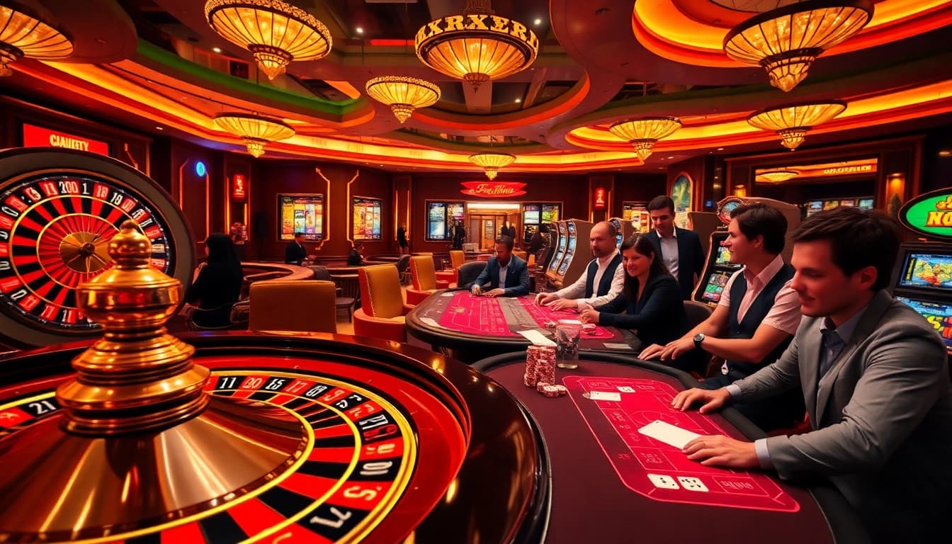 Winning excitement at a vibrant casino scene featuring https://8xx.golf/ with roulette, poker, and thrilling slot machines.