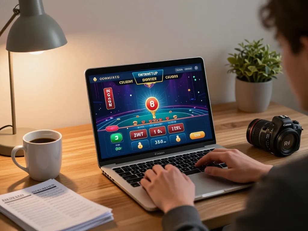 Engaging online casino experience with hay88x, player focused on winning strategies while gaming.