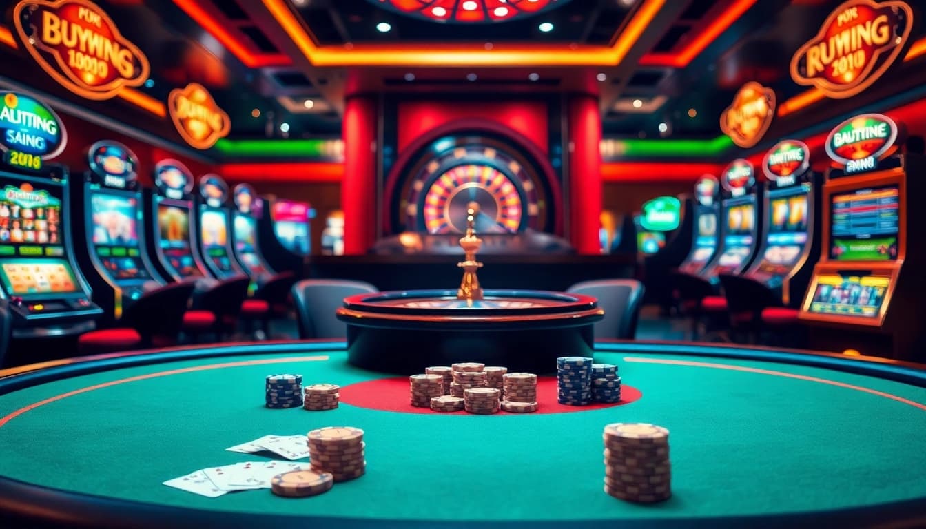 Engaging players at a poker table in a lively casino, highlighting strategies from https://kuwinblog.com/ for better odds.