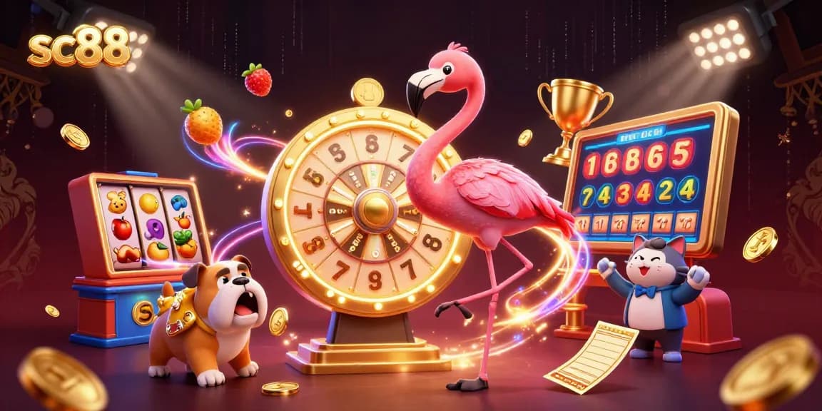 Experience the excitement of sc88 with a dynamic casino scene, showcasing vibrant characters and rich game elements.