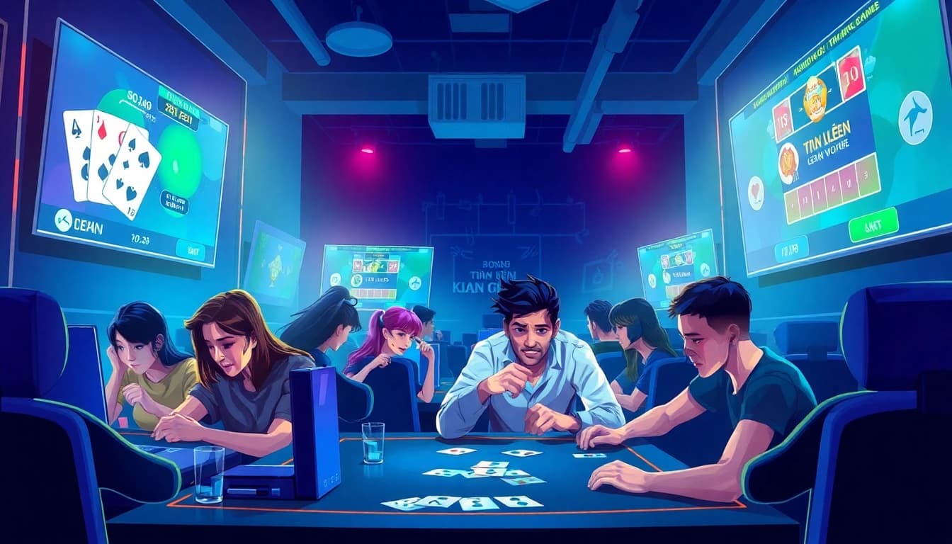 Exciting online card gaming experience at topgamebaidoithuong.mx with players engaged in gameplay.