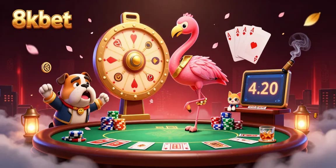 Spin the wheel of fortune at 8xbet with vibrant characters and captivating gaming elements.