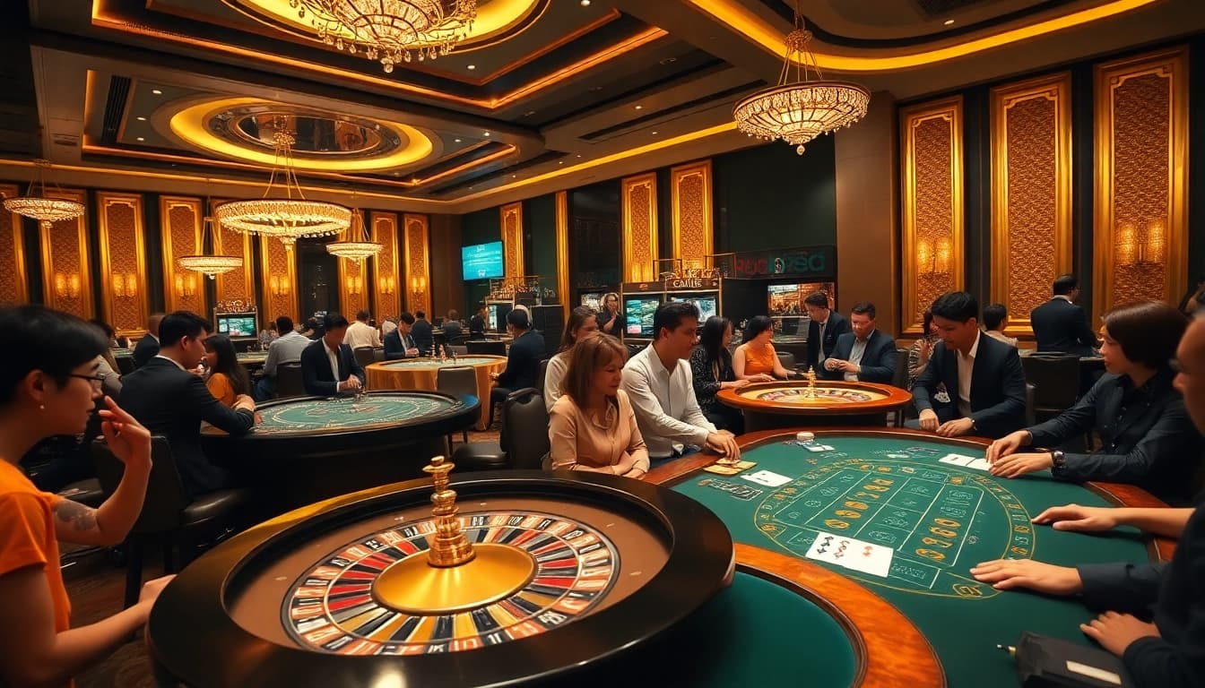 Experience excitement through bóng đá lương sơn at a luxurious casino table with engaged players.