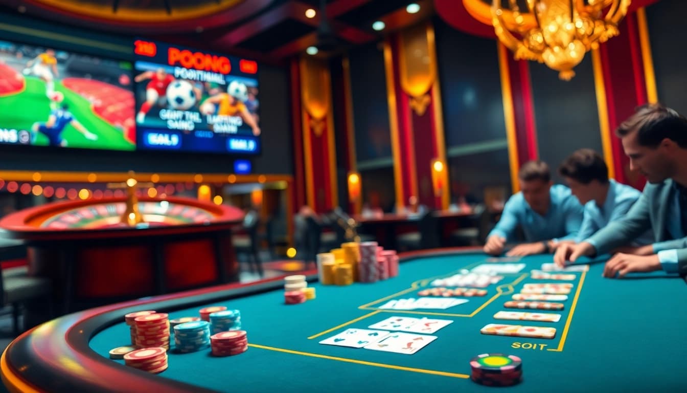 Experience the thrill of bóng đá lương sơn in a vibrant casino atmosphere with poker and roulette.