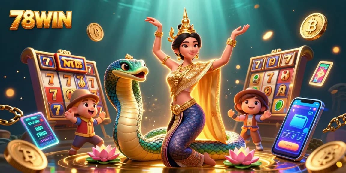 Engage in high-stakes gaming action with 78WIN's vibrant slot games amid rich visuals.