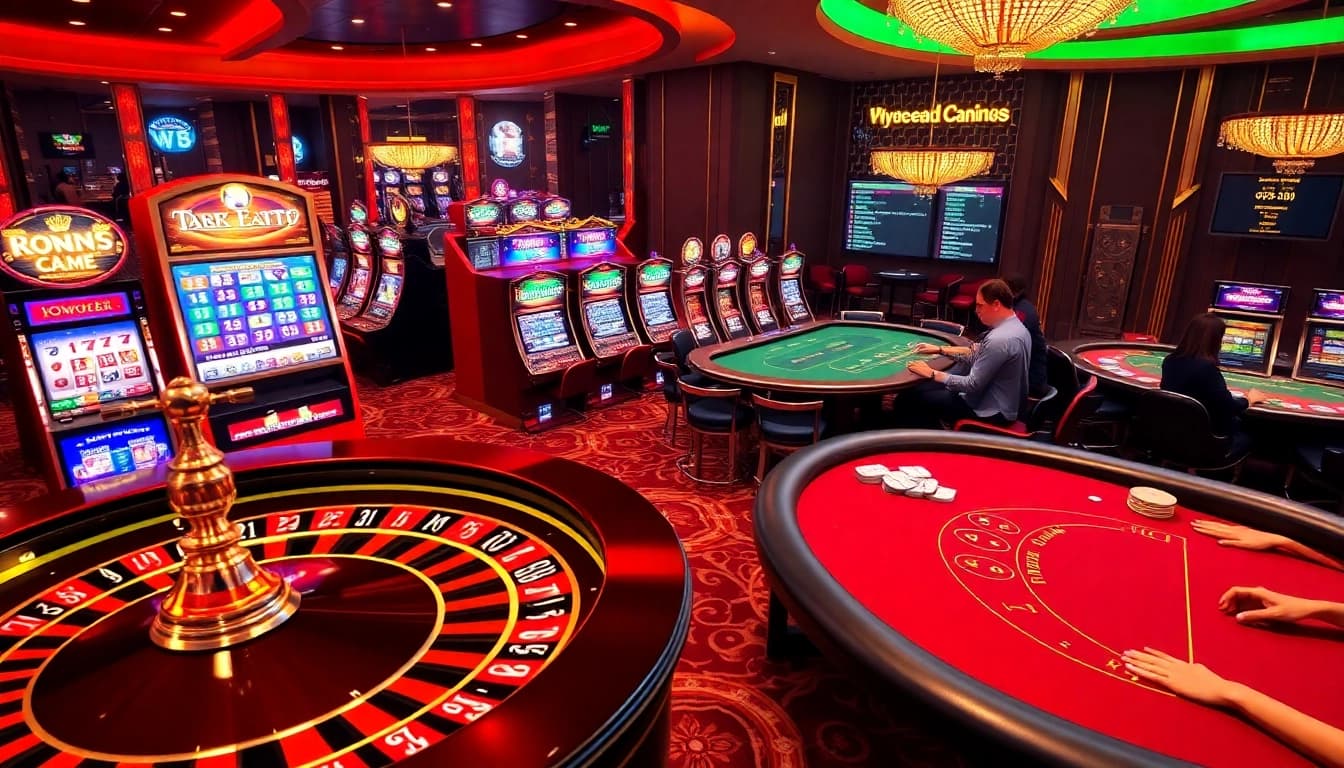 Engage with the vibrant online gambling atmosphere at https://luck8.hu.net/, featuring roulette and poker tables.