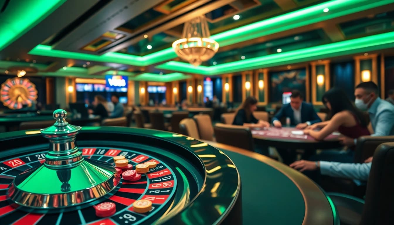 Experience VU88 as players engage with exciting casino games in a luxurious atmosphere.