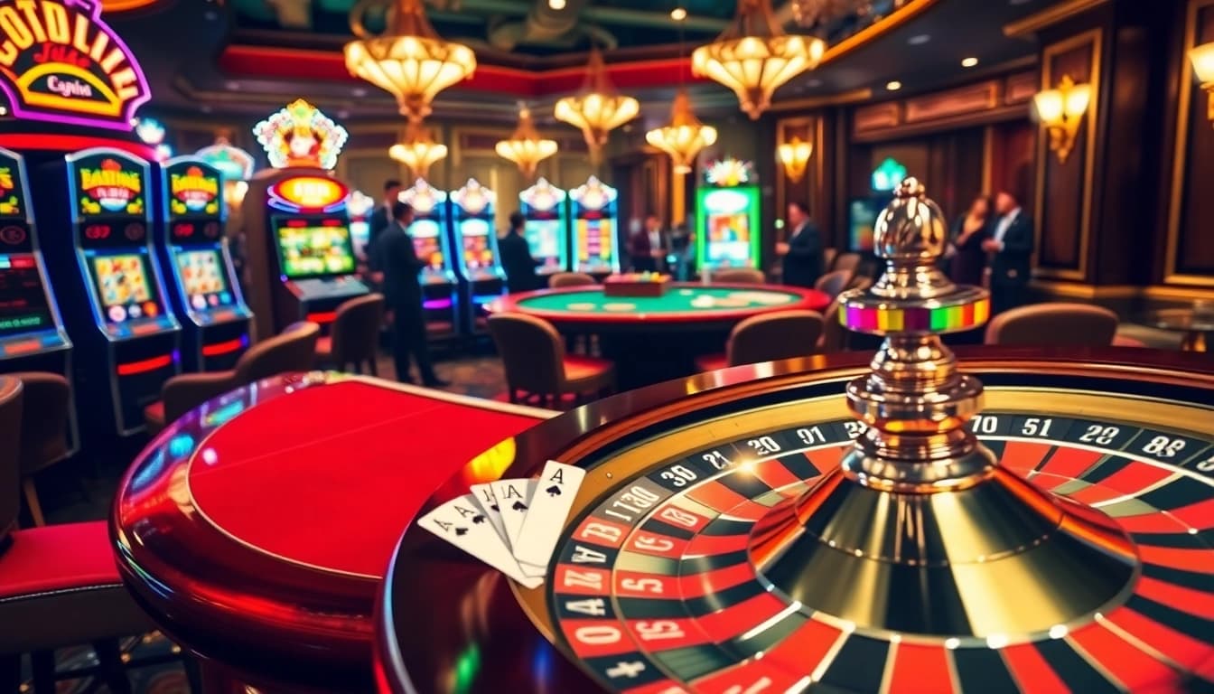 SODO casino scene featuring a roulette wheel and poker chips in a luxurious setting.