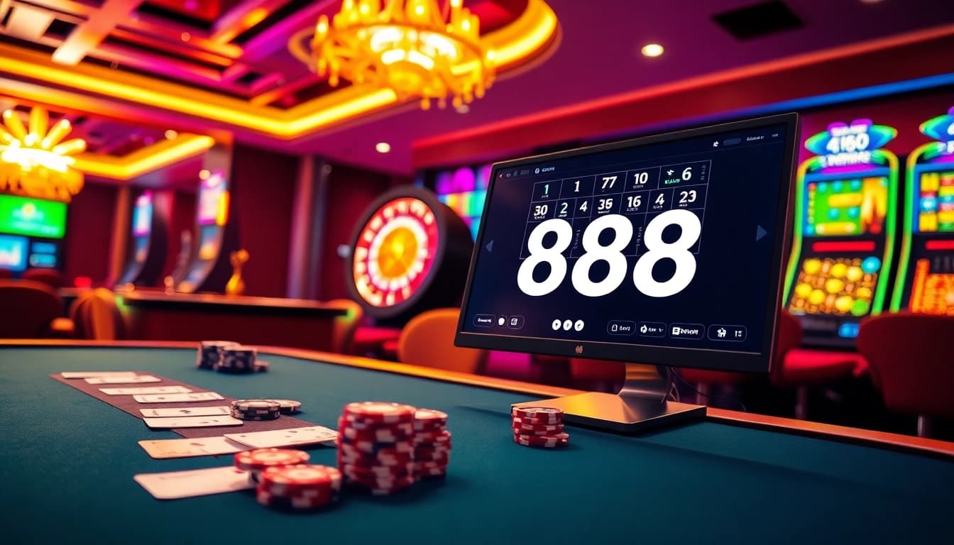 Join the excitement of qh88 with vibrant casino tables, cards, and slot machines.