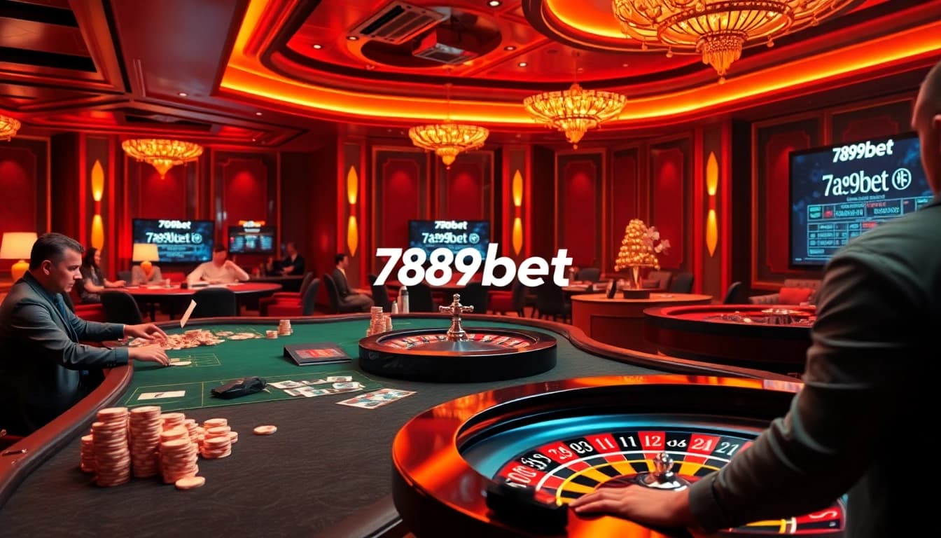 Players enjoying various casino games at 789bet online, showcasing excitement and luxury.
