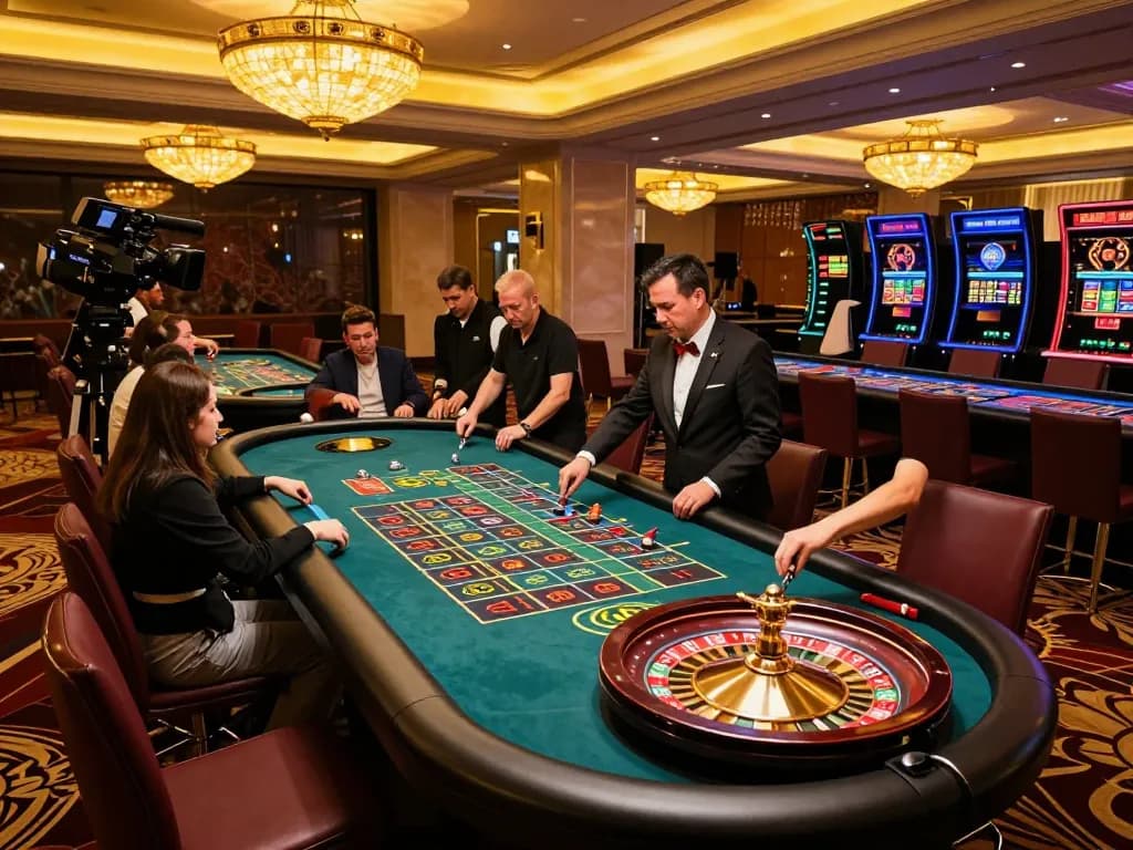 Experience the excitement of high-stakes roulette at Luck8com's elegant casino floor.