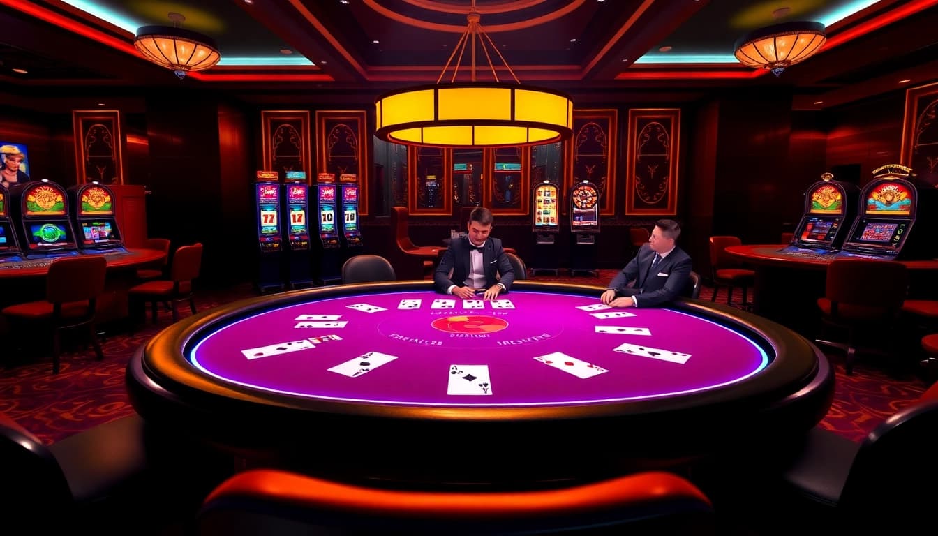 Betting excitement with diverse gaming options at https://77ball.org/ featuring poker tables and slots.