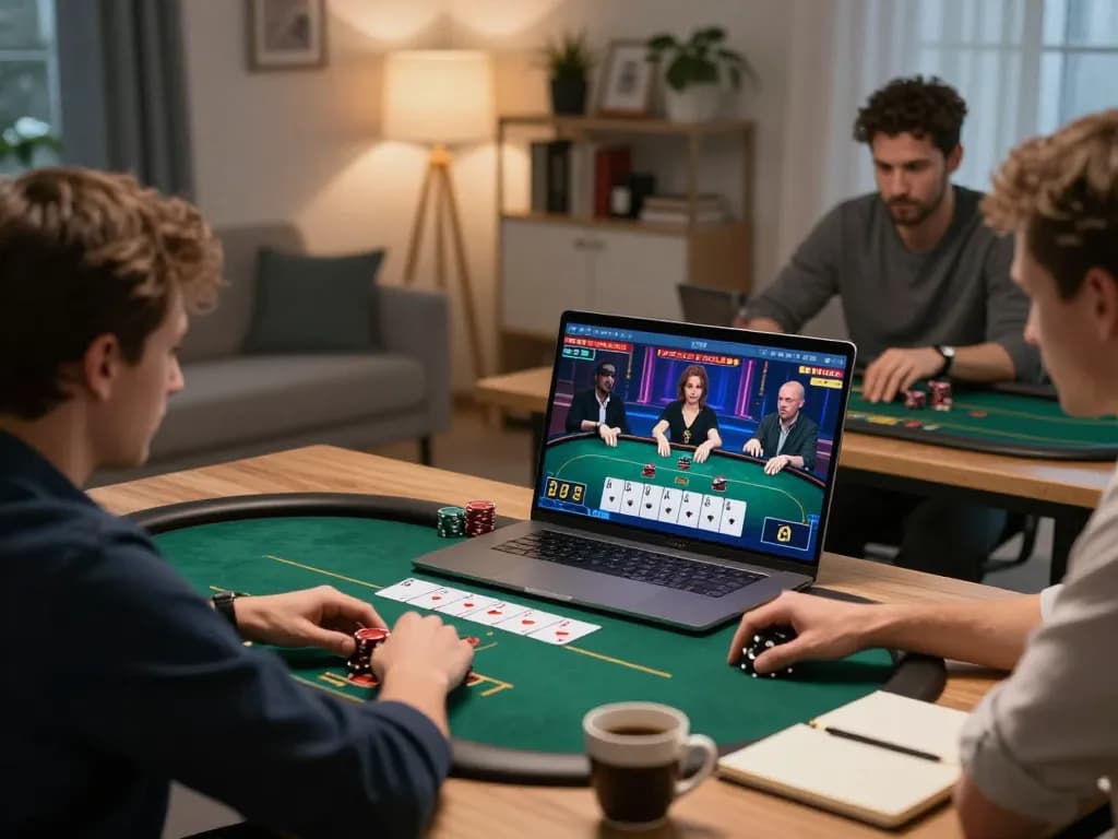 Intense gameplay of 789win online poker with players focused on strategy and betting.