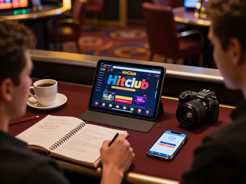 Engaging with Hitclub gaming interface on a tablet while strategizing in a cozy home setting.