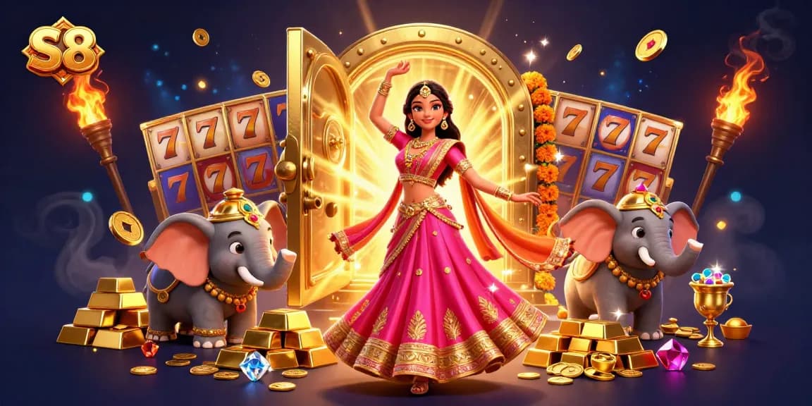 Engage in thrilling S8 casino action with a vibrant 3D illustration of gaming excitement.