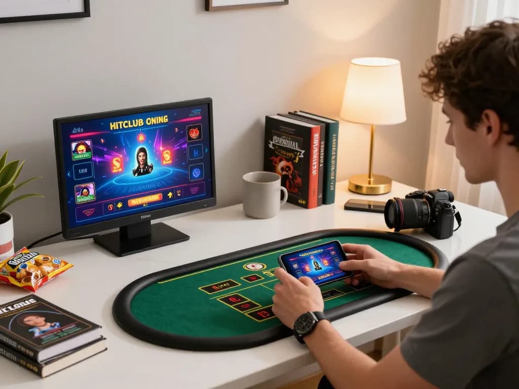 Engage in thrilling gameplay with Hitclub on a smartphone, showcasing online betting excitement.