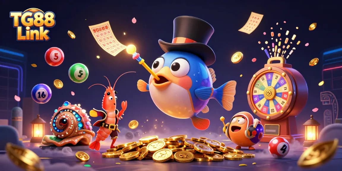 Win big with TG88 Link at vibrant casino, featuring energetic characters and exciting game elements.