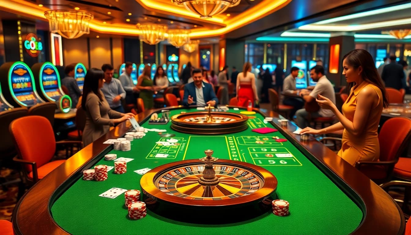 Experience the excitement at the GO8 gaming table with vibrant cards and chips.