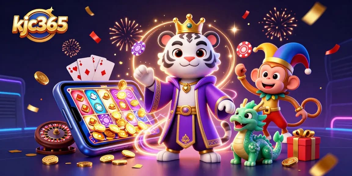 Engage with kjc365 for thrilling slot adventures alongside a regal tiger and playful monkey!