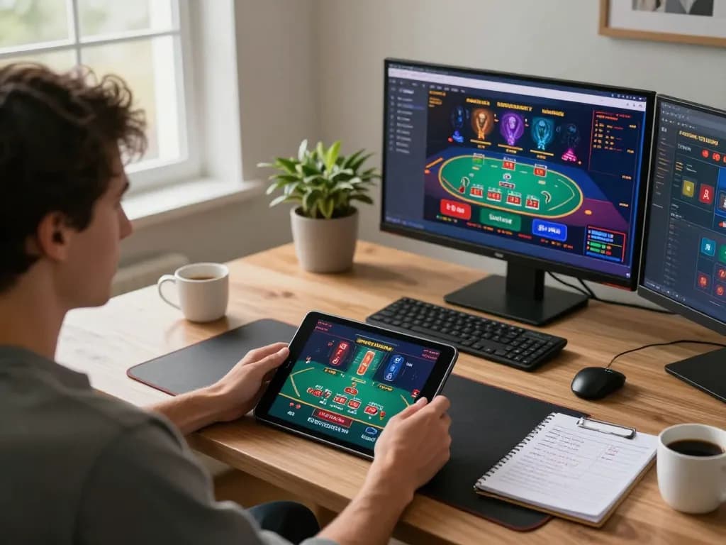 Engage in live blackjack action at OPEN88 with a stylish home gaming setup.