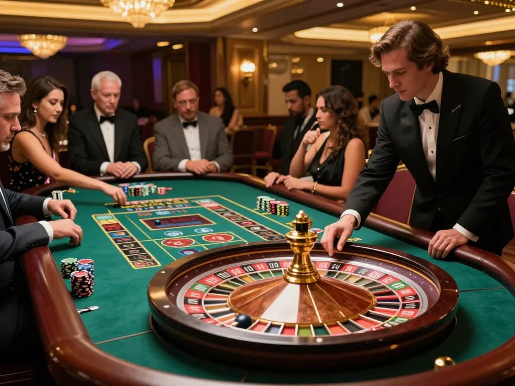 Players placing bets at a roulette table while enjoying the thrilling atmosphere of Winbd.io