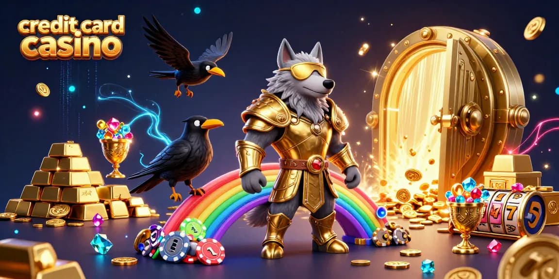 Experience excitement at a credit card casino with Odin, glowing treasures, and dynamic gaming elements.