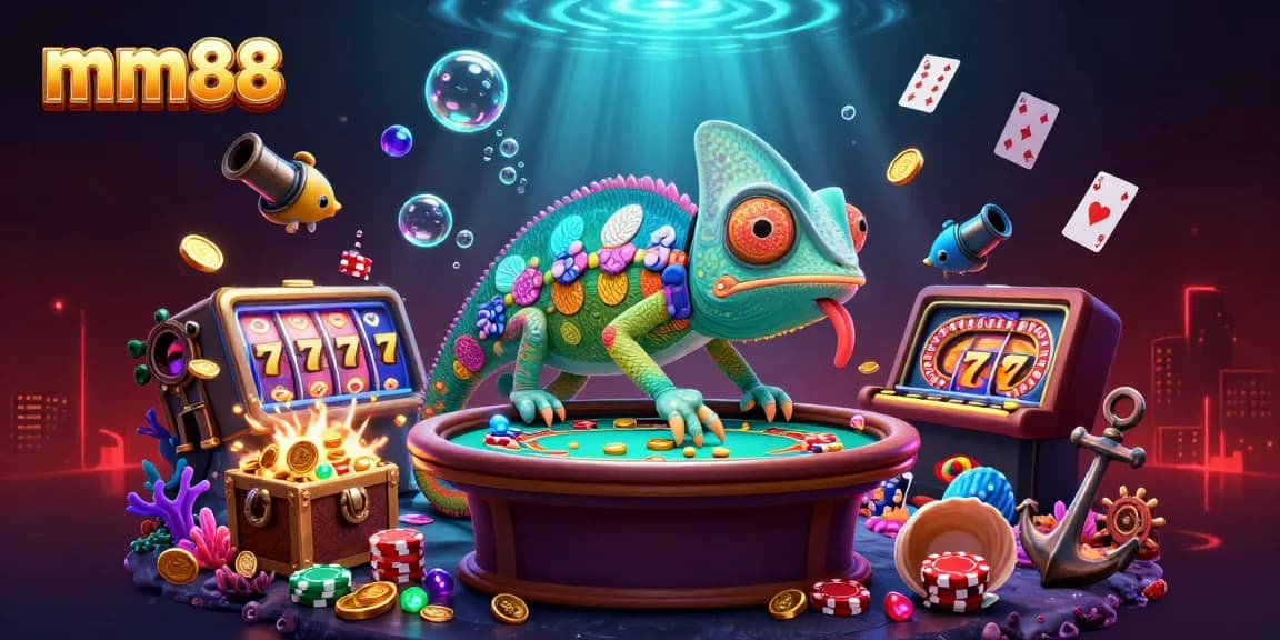 Enjoy thrilling gameplay with mm88 as vibrant characters and casino elements combine in a stunning scene.