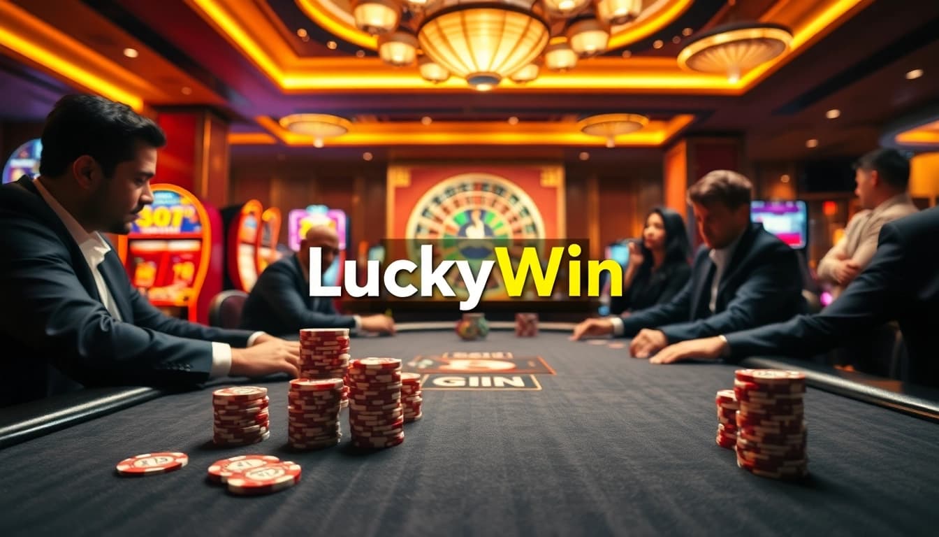 Experience the thrill of poker action and vibrant slots at LuckyWin Casino.