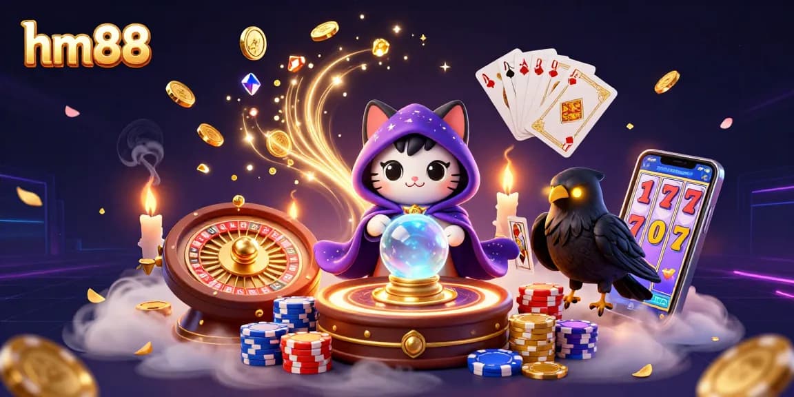 Play exciting games and win at hm88 with vibrant casino elements in an engaging 3D scene.