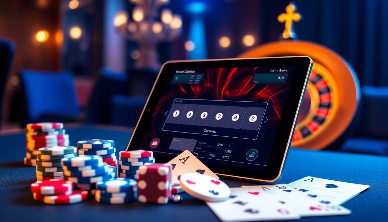 Experience thrilling online gaming action at https://ax88.bid/ with poker chips, roulette, and vibrant casino graphics.