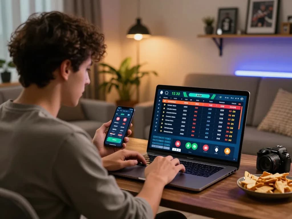 Engaging moment of online sports betting on MM88, showcasing live odds and a focused player.