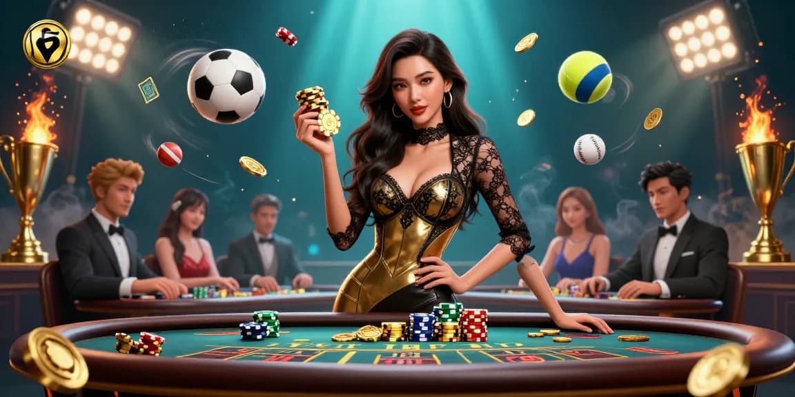 Join fabet's exciting VIP baccarat table, where high-stake players thrive amidst flying sports elements.
