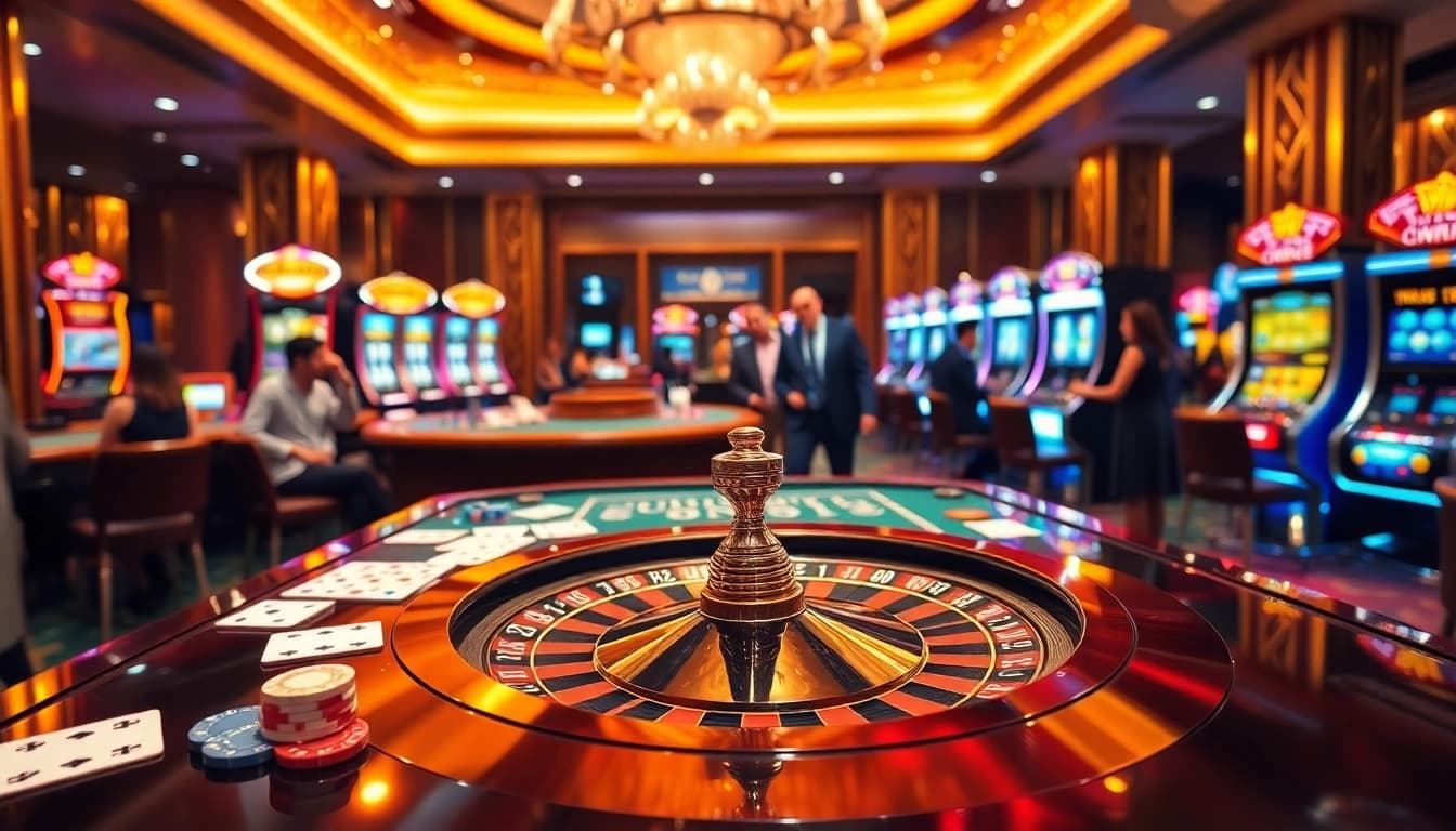 Experience the excitement of gambling at Trang chủ okwin with vibrant casino tables and immersive gameplay.