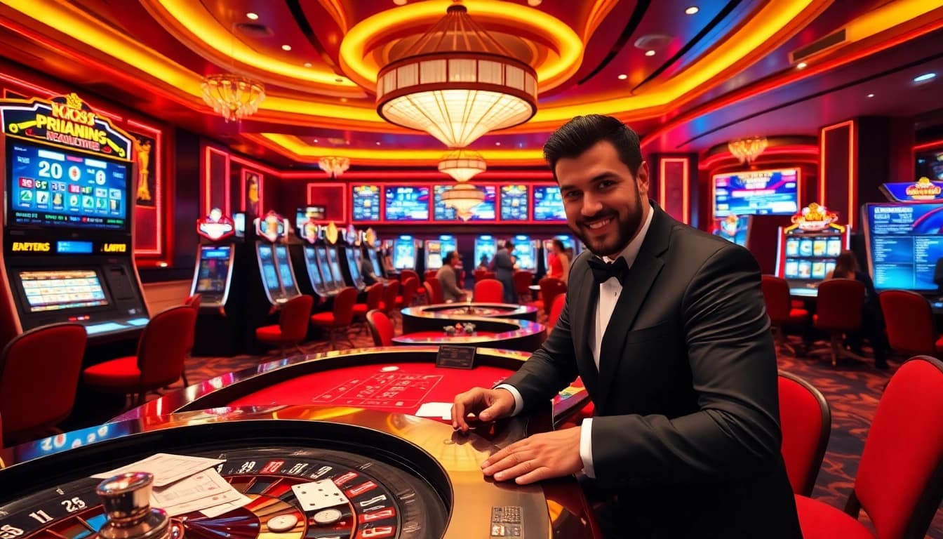 NK88 online casino experience with vibrant slot machines and intense poker action.