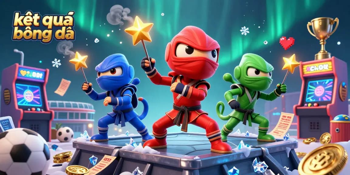 Experience dynamic kết quả bóng đá action in a vibrant 3D sports betting scene with chameleons.
