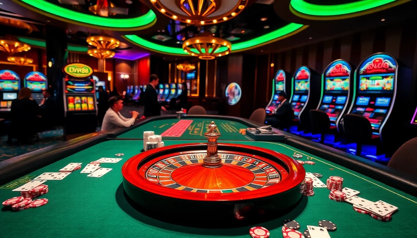 Experience thrilling gameplay at DV88's luxurious casino with exciting roulette and blackjack.
