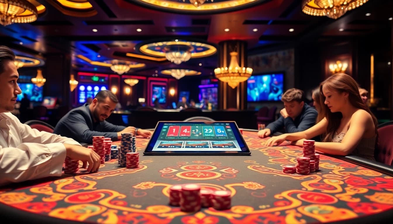 Engaging scene of online gambling focusing on thuật toán xóc đĩa online with vibrant betting elements.